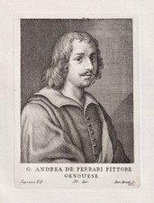Giovanni Andrea De Ferrari Italian Pittore Barocco Genova Engraving Ritratto