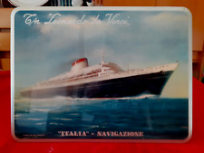 ITALIA NAVIGAZIONE-LEONARDO DA VINCI-LOCANDINA PUBBLICITARIA DA BANCO -1960-RARA