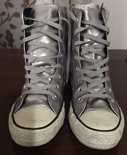 Converse women's silver shoes