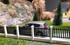 1/43 kit 4 murets et barrières noires clôture décor parc château dioramas
