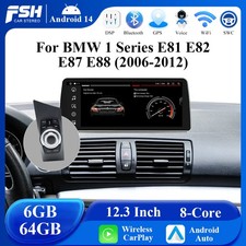 Autoradio 12,3'' Android 14 CarPlay iDrive per BMW Serie 1 E81/E82/E87/E88 6GB+64GB