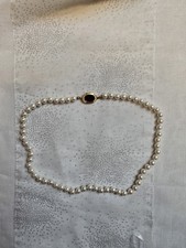 COLLANA PERLE VINTAGE '60/70 - CHIUSURA ELEGANTE CON ZIRCONI E LACCATO - COLLIER