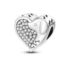 Charm Cuore con Cane in