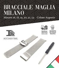 bracciale acciaio cinturino maglia milano 16 18 19 20 21 22 mm orologio vintage