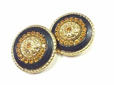 JEWEL BUTTON BASE GOLD AMBER