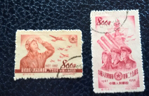 1952 cina due francobolli - due,