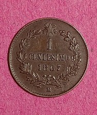 Moneta 1 Centesimo valore 1867