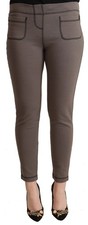 Leggings John Galliano grigio cotone vita media elasticizzato pantalone cropped
