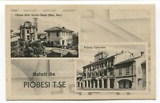 Primi '900  Saluti da Piobesi T.se Chiesa Spirito Santo Palazzo Comunale FP BN