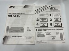 JVC HR-A51U VCR Owners Instruction Manual & Quick Start Guide Original
