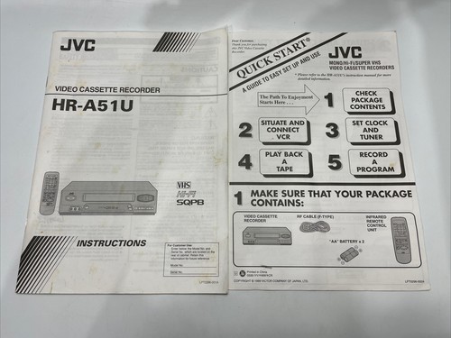 Jvc a51u manuale istruzioni - jvc, hr-a51u