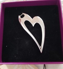 Collana Fossil Steel Cuore