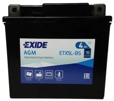 BATTERIA MOTORINO SCOOTER 50 125 EXIDE AGM 12V 4 AH 70 A POSITIVO DX 115x70x105