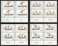 Malta - Serie: Navi maltesi (1° serie) Serie completa 4 quartine - 1982 MNH
