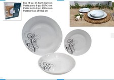 Servizio Piatti 18 Pezzi per 6 Persone Moderno in Porcellana