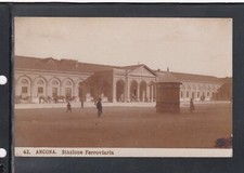 Cartolina Ancona Stazione Ferroviaria ANIMATA CALESSE M486