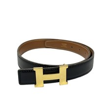 Auth HERMES H Belt - Black Box