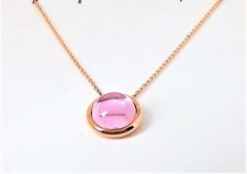 Collana donna in acciaio rosé con pietra rosa Zoppini Q1047_0007