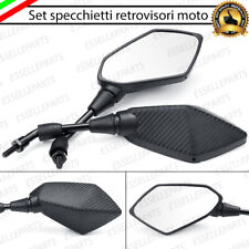 COPPIA SPECCHIETTI RETROVISORI MOTO CROSS SCOOTER CUSTOM CARBON LOOK M8 / M10
