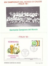 1990 FDC Mondiali Calcio Italia 90 Germania Campione Busta Primo Giorno Folder
