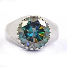 Anello donna argento sterling 925 diamante blu naturale certificato 5 ct VS1 gioielli