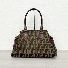 Borsa a mano FENDI modello Zucca tela pelle Etnico M marrone vintage Giappone