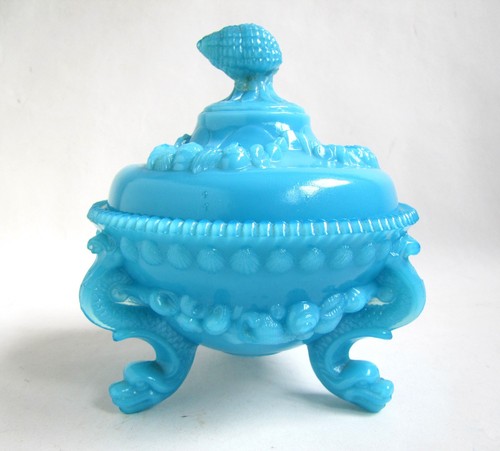 Bonbonnière opaline bleu - opaline,