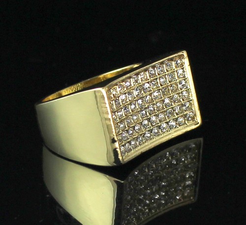 Anello uomo zirconi ghiacciati