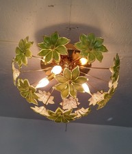 Lampadario verde in vetro