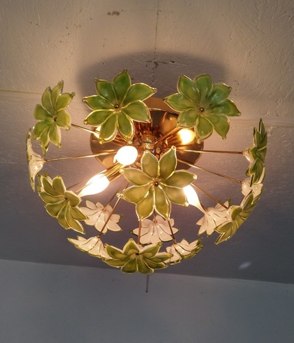 Lampadario verde vetro - in,