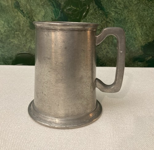 Tazza peltro fondo vetro