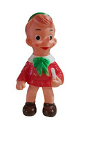 PINOCCHIO IN GOMMA LEDRAPLASTIC LEDRA USATO M.DER 1960 FISCHIETTO FUNZIONANTE