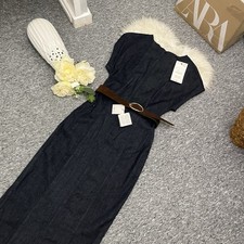 Abito denim midi aderente con