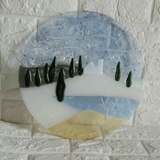 Piatto artistico d'arredo in vetro veneziano perfettamente integro