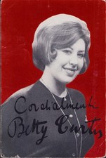 cartoncino / cartolina BETTY CURTIS / CGD con autografo