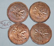 Canada 4 x 1985 1 Cent Copper