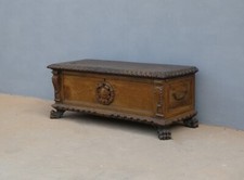 Cassapanca panca Barocca lombarda in legno di noce, '600 - L 156 cm!