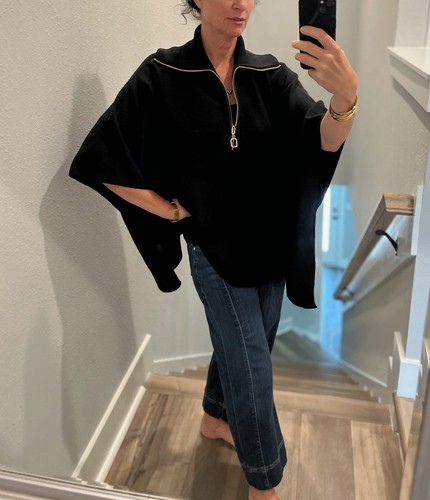 Poncho chico nero oro - poncho,
