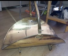 Portalegna in ottone vintage camino stufa 59x37x46