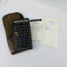 Calcolatrice HP 41CV vintage con custodia in pelle e manuale, testata e funzionante