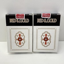 Carte da gioco rosse e oro, 2 mazzi, Parksons India 2012 - NUOVE