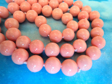 COLLANA CORALLO ROSA CONCHIGLIA MARI DEL SUD MM8 CM 46 CHIUSURA ORO