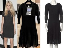 Abito midi 4K Chanel vintage 2009 nero 34 36 2 4 6 top logo bottoni LBD 09 vintage S