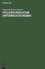 Volkskundliche Untersuchungen