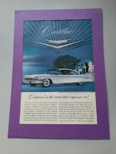 PUBBLICITA AUTO CADILLAC V & CREST, Diamond and Platinum by CARTIER VINTAGE 1960