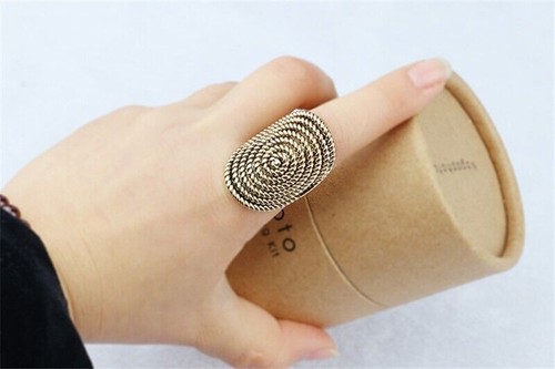 Anello dorato spirale effetto - dorato,