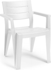 Poltrona in Resina Sedia da Giardino 61x58x79 cm colore Bianco Keter JULIEWHT
