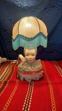 Lampada Abatjour Porcellana Portagioie Specchio Bambolina Modernariato Vintage 