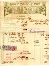 1926 TORINO - Albano MACARIO & C. via Ferrari 11 - Vetrate artistiche  *Fattura