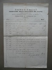 Fattura Carlo Galli Noleggio Vetture Conduttore Stallatico Pavone 1873 Modena